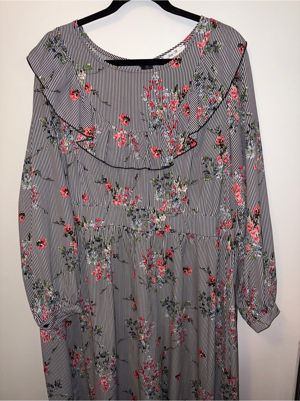 ModCloth - Jessy B Striped Midi Prairie Dress with Floral Print